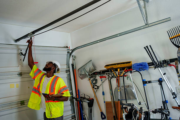 Professional Garage Door Panel Replacement technician working in Mountainside, NJ